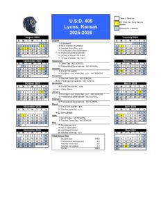 U.S.D. 405 Lyons, Kansas 25-26 calendar