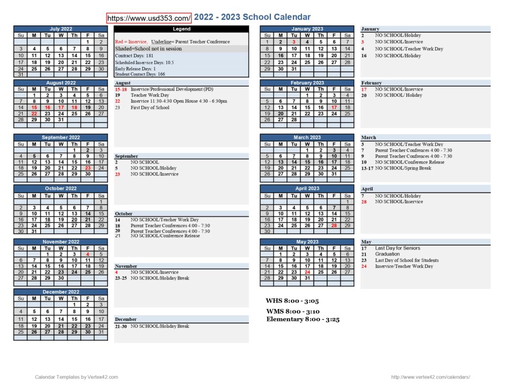 USD353 calendar