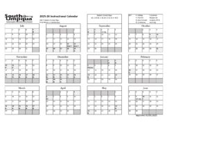 SOUTH Umpqua 25-26 CALENDAR