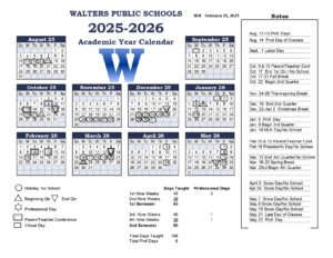walter school calendar