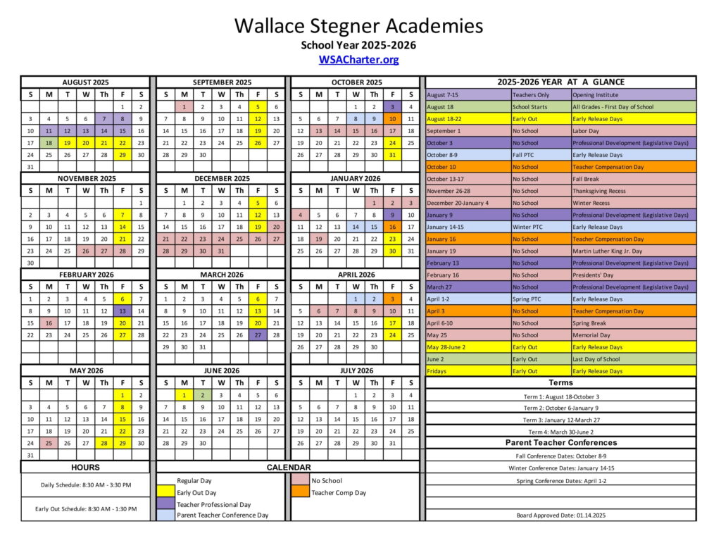 Wallace Stegner calendar