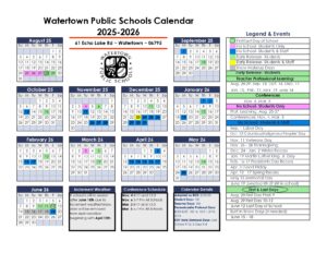 Watertown Public Schools calendar