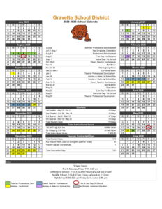 Gravette School District calendar