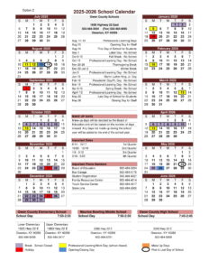 owen county schools calendar