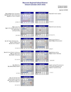 Mascenic Regional School District calendar