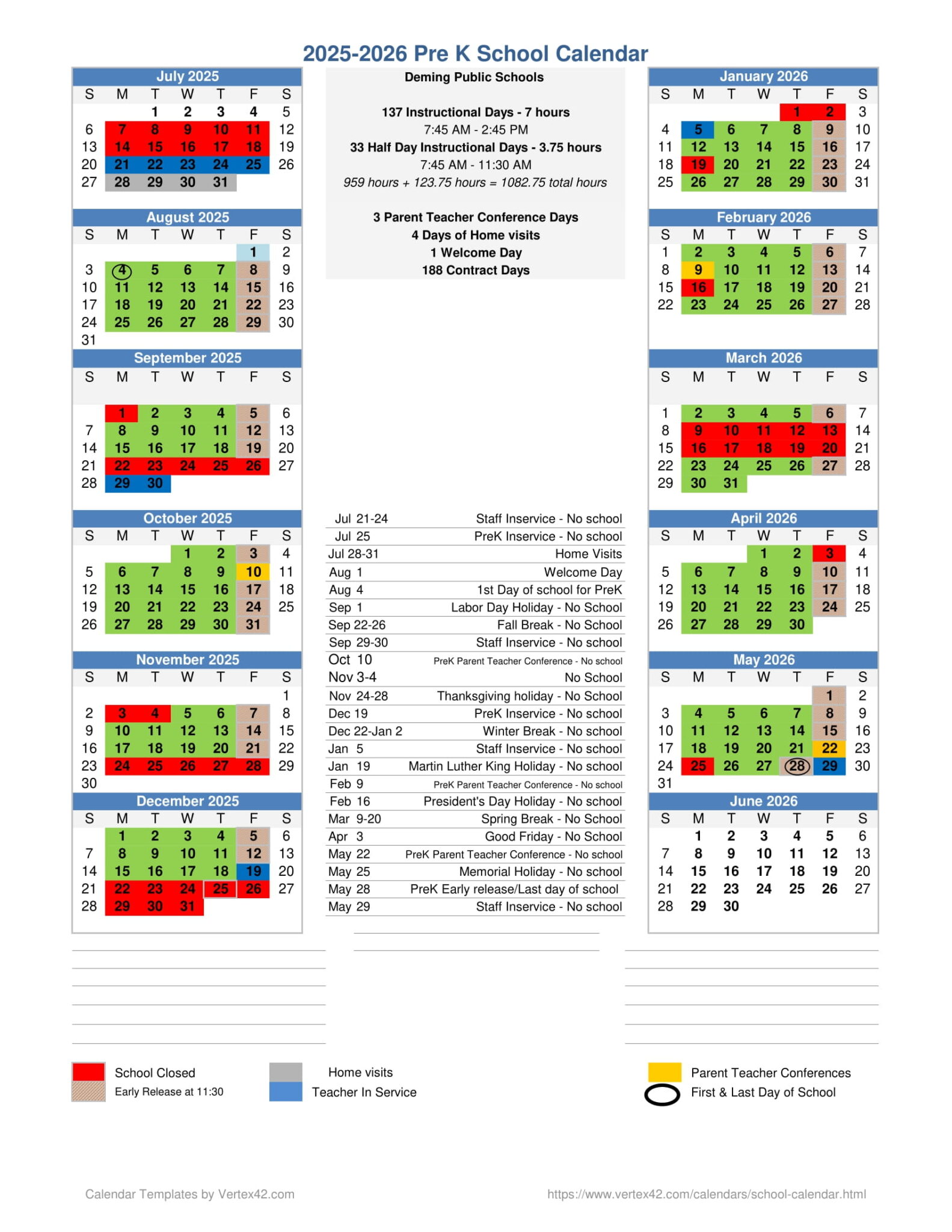 Deming Public Schools NM Calendar 25 26 Revised pdf EduCounty