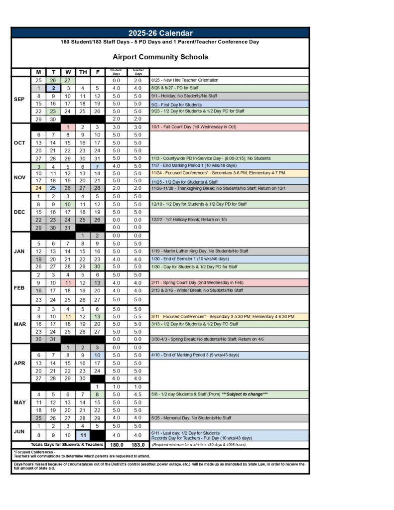 Airport Community Schools25-26 calendar