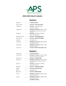 Alpena Public Schools calendar
