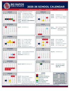 Big Rapids Public Schools calendars