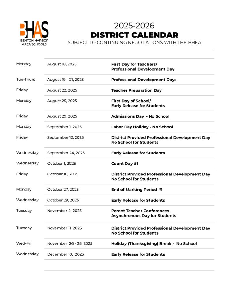 Benton Harbor Area Schools25-26,1