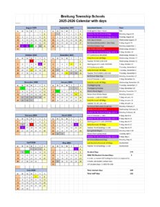 Breitung Township Schools, 25-26 calendar