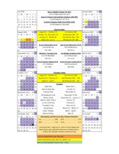 Burton Middle School calendar