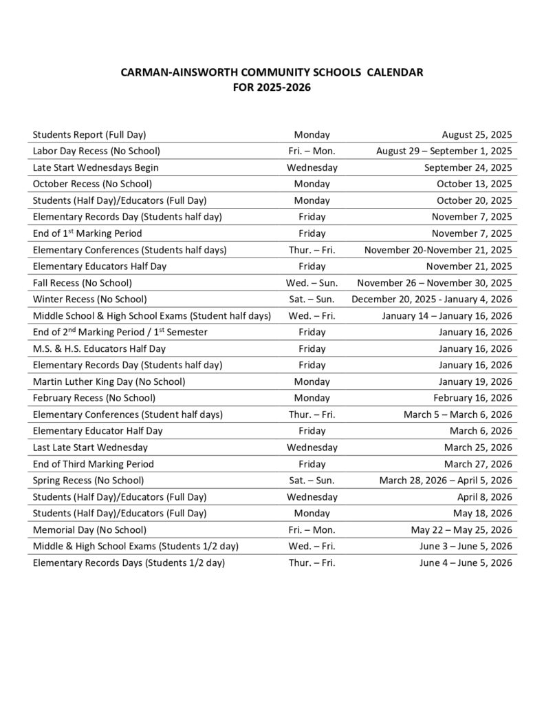 Carman-Ainsworth Community Schools