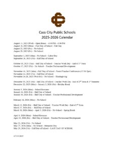 Cass City Public Schools calendar