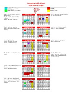 Constantine Public Schools MI calendar