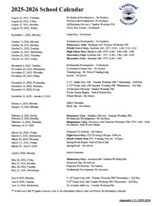 Crestwood School District 25-26 calendar