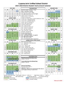 Cuyama Joint Unified School District usd calendar