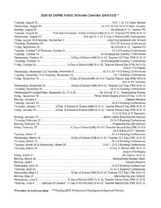 DeWitt Public Schools MI Calendar