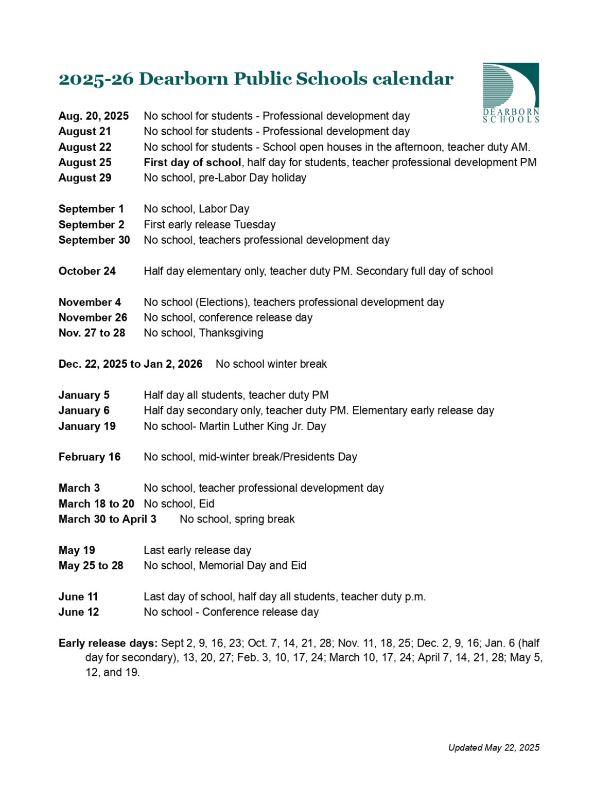 Dearborn Public Schools MI Calendar 25 26 Revised pdf EduCounty dearborn-public-schools-mi-calendar-25-26-revised-pdf-educounty