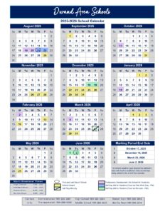 Durand Area Schools 25-26 calendar