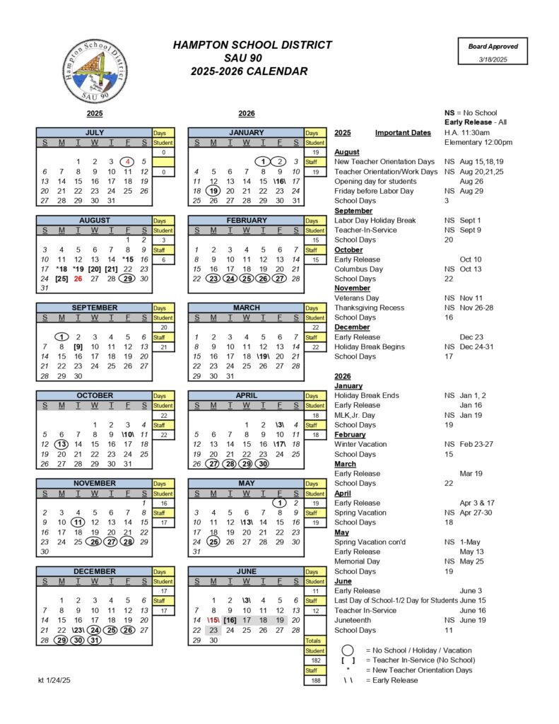 Hampton School District 25-26