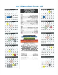 Hillsboro Public Schools nd calendar