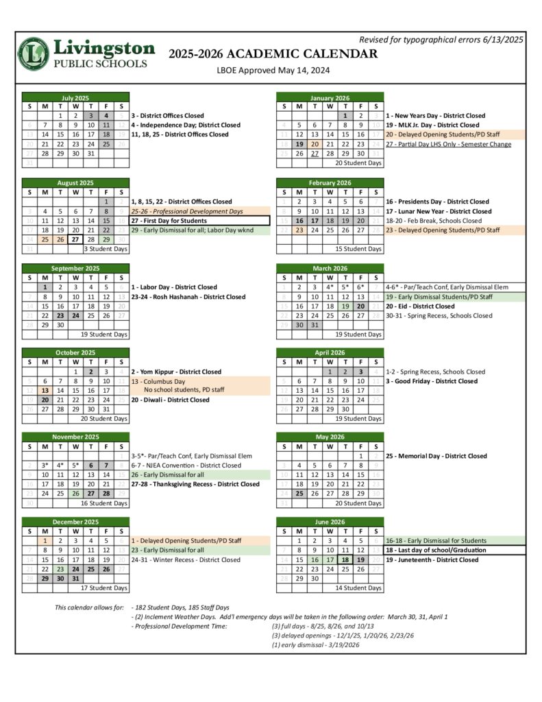 Livingston PUBLIC SCHOOLS 25-26