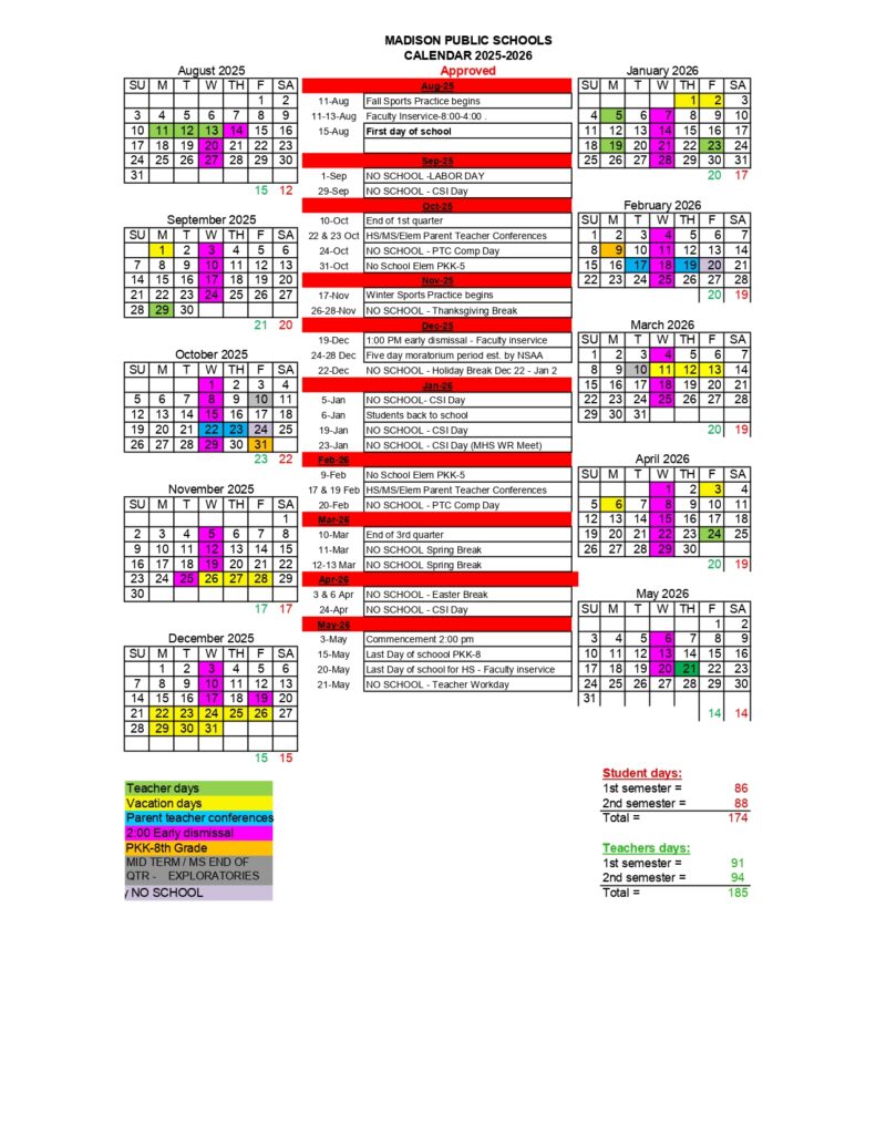 MADISON PUBLIC SCHOOLS, 25-26