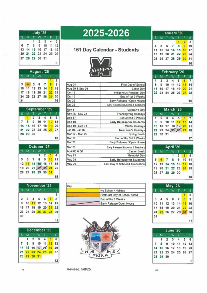 Mora schools calendar 25-26