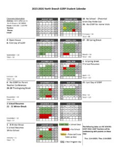 GSRP - North Branch Area School District calendar