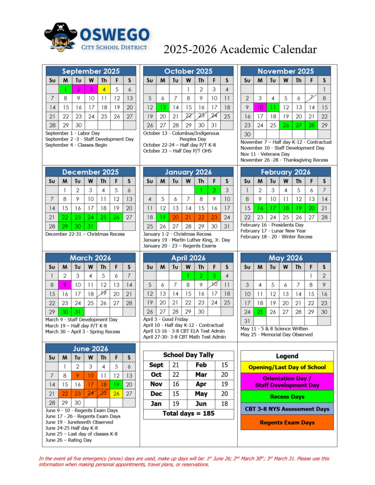 Oswego City School NY Calendar 25 26 Revised Pdf EduCounty oswego-city-school-ny-calendar-25-26-revised-pdf-educounty