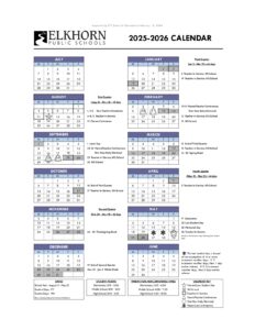 Elkhorn Public Schools calendar