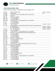 Pennfield Schools mi calendar