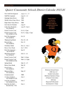 Quincy Community Schools calendar