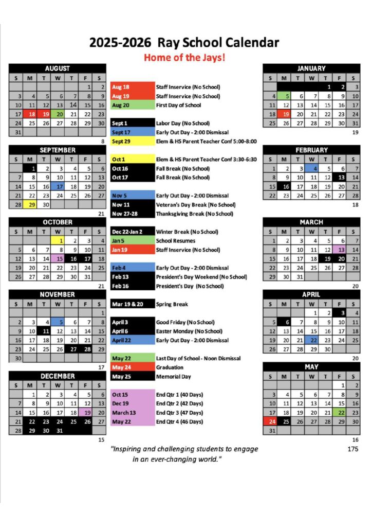 ray public school calendar