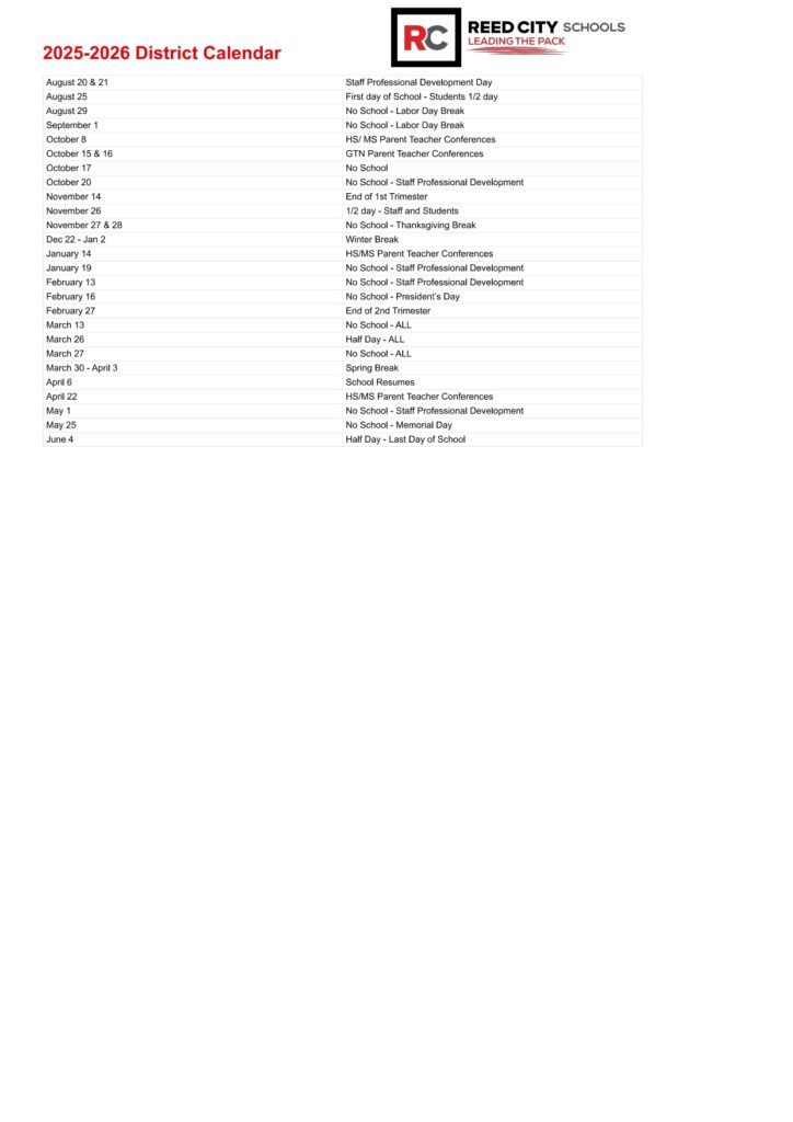 Reed City Area Public Schools