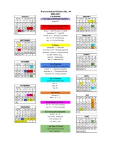 Ronan SD30 calendars