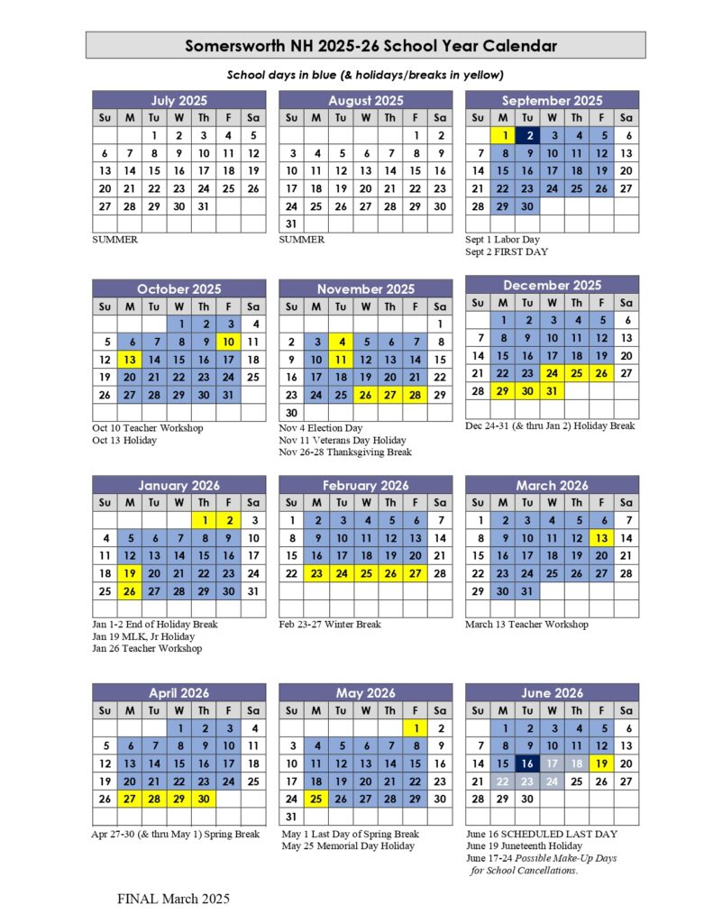 Somersworth School District 25-26