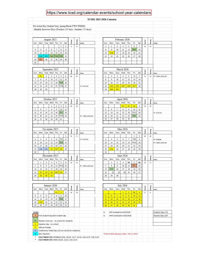 TCSD1 calendar revised
