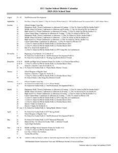 TFT Taylor School District - calendar