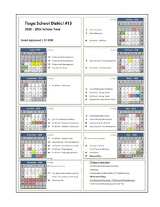 Tioga School District nd calendar