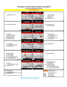 Tuxedo UFSD calendar