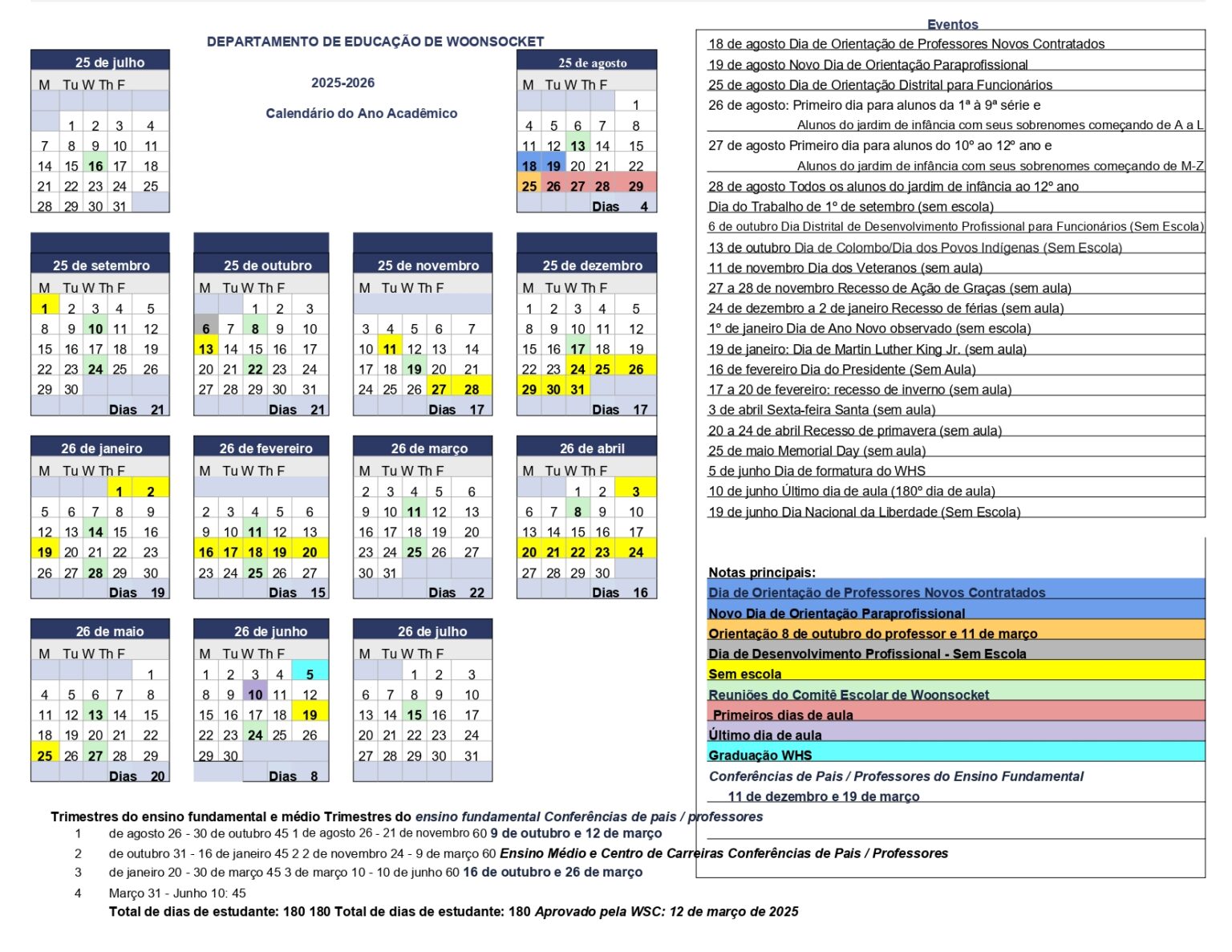 Woonsocket Education Department RI Calendar 25 26 Revised pdf EduCounty