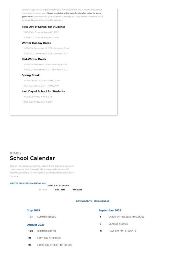 West Ottawa Public Schools25-26,1