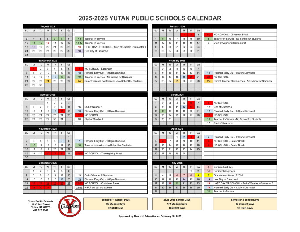 yutan public schools calendar