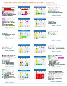 Arvin Union School District calendar