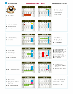 Devers ISD school calendar