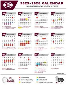 Ennis Independent School District Calendar