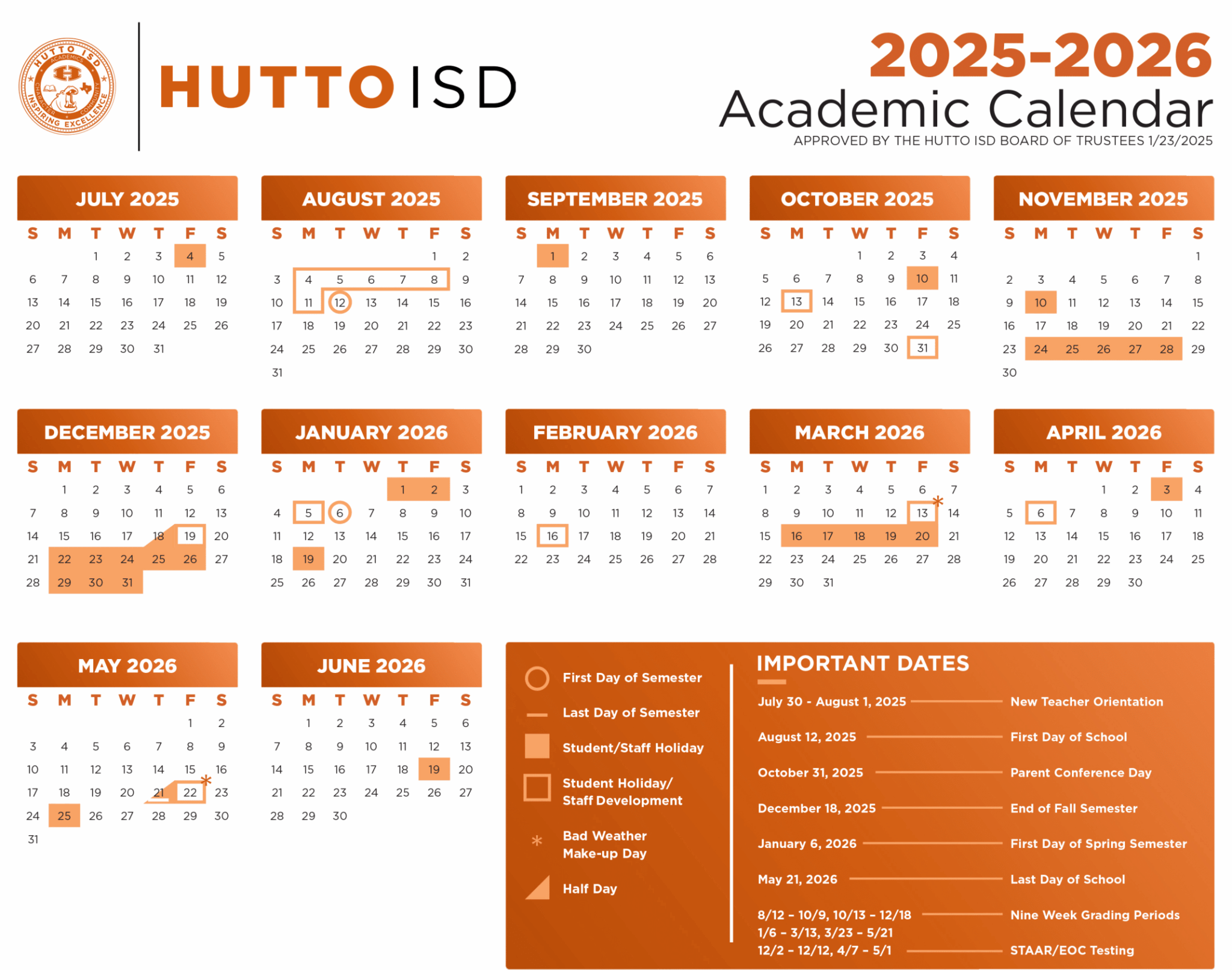 Hutto Isd Calendar 25 26 Pdf Hutto Isd Calendar 25 26 Pdf