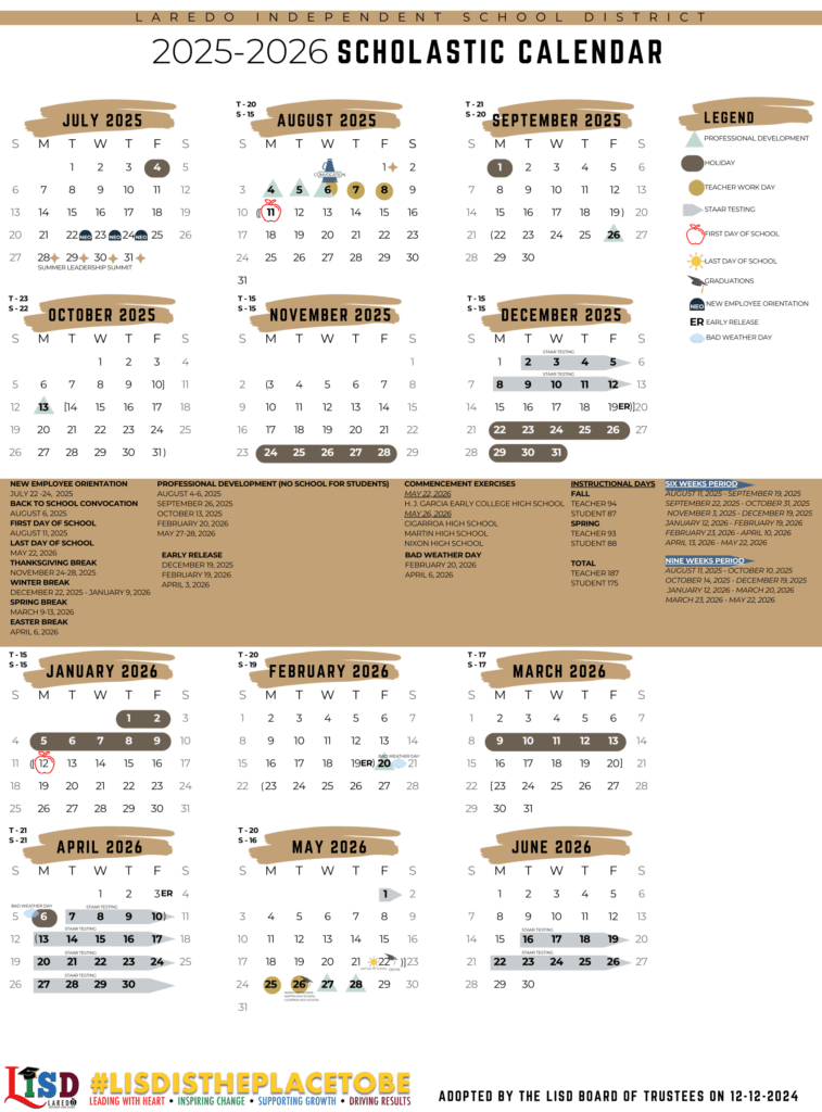 Laredo Independent School District calendar